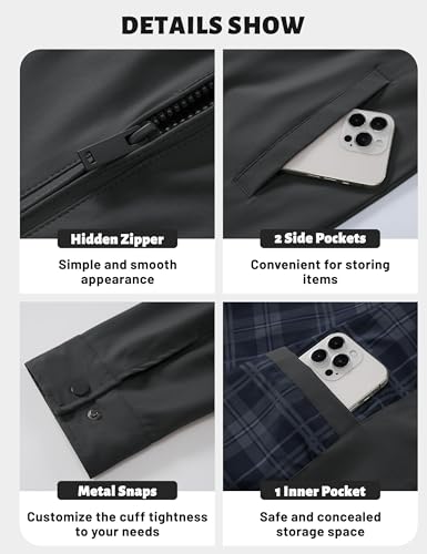 Image of TACVASEN Men's Lightweight Jackets Full Zip Laydown Collar Windbreaker Jacket Casual Golf Light Coat with Pockets