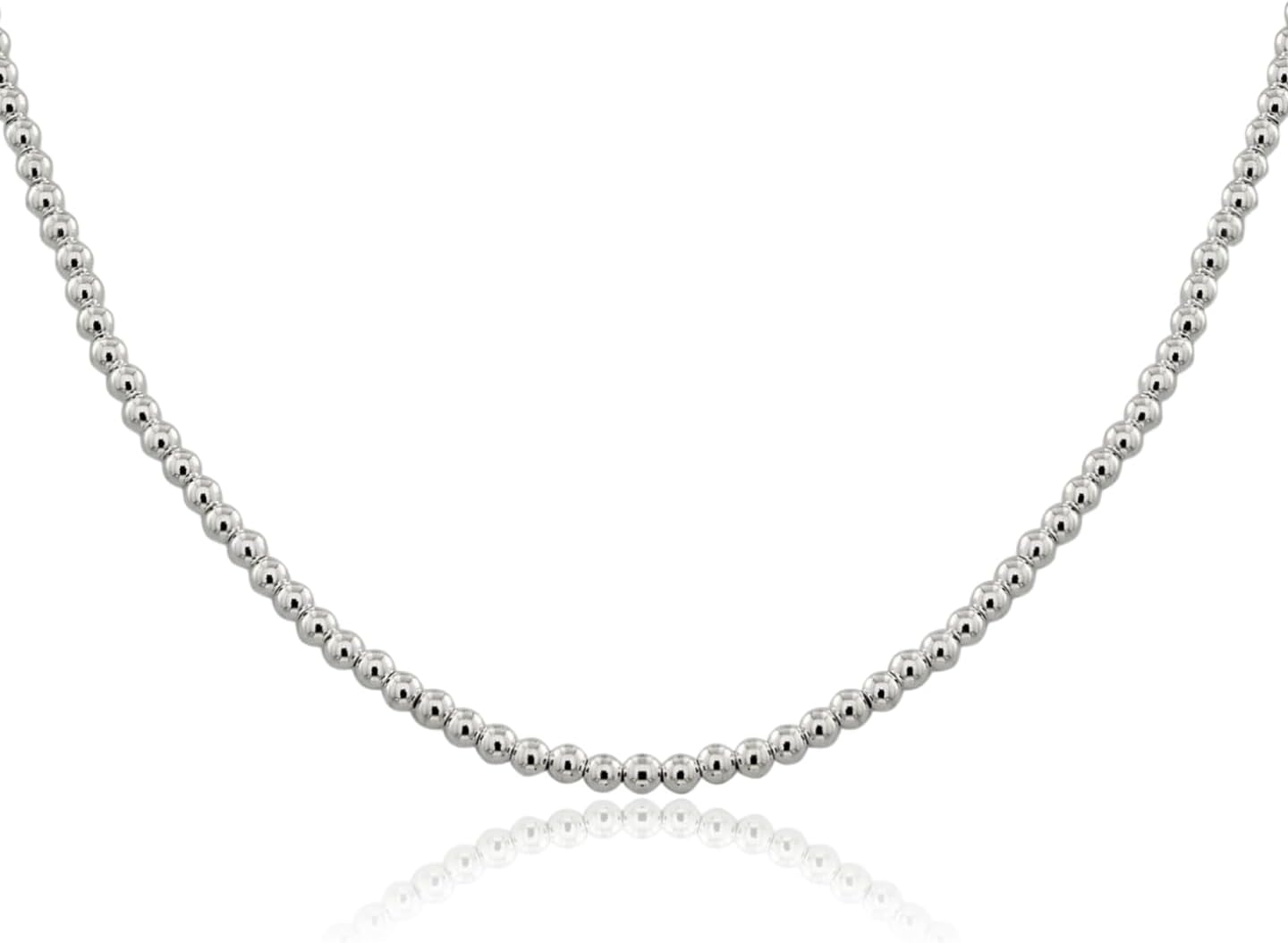IceCarats 925 Sterling Silver 4mm Thick Beaded Box Bead Chain Necklace Polished, Matte
