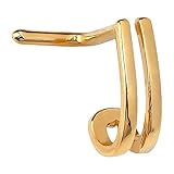 FreshTrends Gold-Tone Double Faux Hoop Steel L-Shape Nose Ring