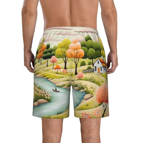 Country Lifestyle Men's Casual Shorts Drawstring Summer Beach Shorts Quick Dry Bathing Suits Hawaii Swim Trunks3