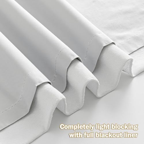 Image of MYSKY HOME White Blackout Curtains 108 inches Long Pinch Pleated Curtains for Living Room Bedroom 100% Room Darkening Black Out Window Drapes with Hooks Back Tab, 40 inch Wide per Panel, 2 Pieces
