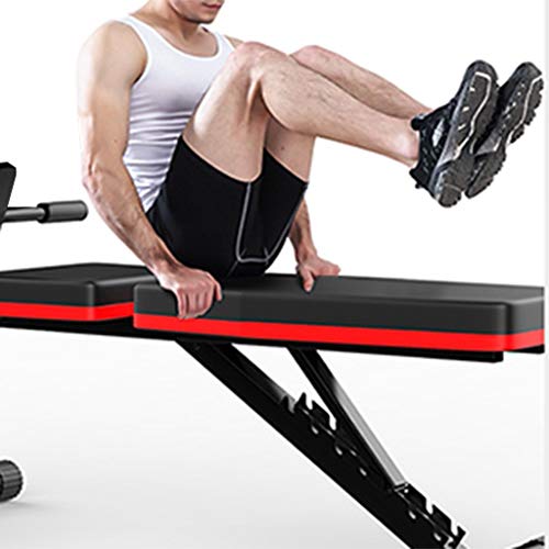 Lomelomme Adjustable Weight Bench Foldable Sit Up Bench Home Training Gym Workout Benchs Adjustable Sit Up Incline Abs Benchs Flat Fly Weight Press Fitness with Pull Rope