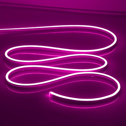 Image of Purple LED Neon Strip Lights 16.4FT /5M Flexible 12V DC Rope Light