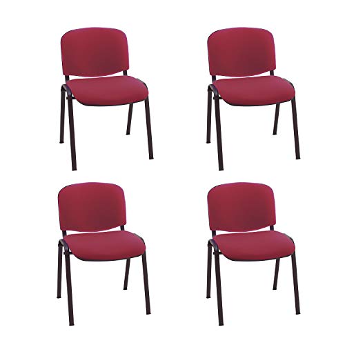 Silla Confidente Iso Apilables Con Acolchado Especial Ideal Para Salas Reuniones, Conferencias Tapizadas Pack 4 Unidades Burdeos Silla Confidente Iso Apilables Con Acolchado Especial Ideal Para Salas Reuniones, Conferencias Tapizadas Pack 4 Unidades Burdeos
