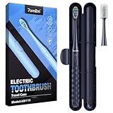 7AM2M Sonic Electric Toothbrush for Adults & Kids, with Travel Case&2 Brush Heads, 1 Charge for 90 Days, Type-C Rechargeable Sonic Toothbrush, Compact Design for Daily/Travel Use - Navy