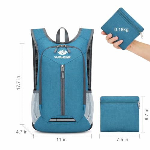Mochila Plegable Ligera Resistente al Agua Verde miniatura 5