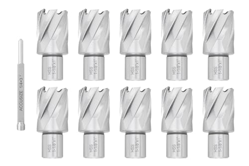 Accusize Industrial Tools 1-1/8'' by 1'' Cutting Depth H.S.S. Annular Cutter with 1 Pc Pilot Pin, 2080-2023Pin