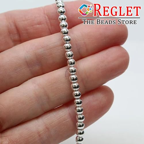 Image of 3000 Pcs Silver Pearl Beads for Jewellery Making Kit | Bead Bracelet Making for Women Girls Kids | Crystal Beads for Craft | Pearls for Craft | 5mm | 200g