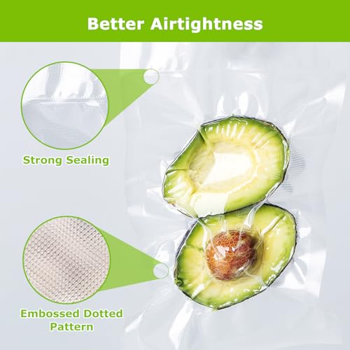 image for Bonsenkitchen Vacuum Sealer Bags Rolls, 11 in x 50 ft Rolls 2 pack Dur