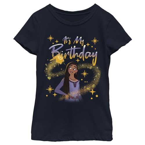 T-shirt Disney fille anniversaire avec manches courtes pour célébrer son jour spécial