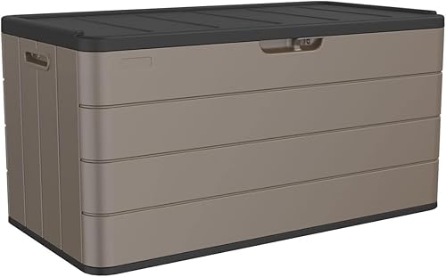 Miniatura 17 de TARKARI Caja de Cubierta de Resina con Cerradura de 180 Galones, Caja de Almacenamiento Exterior Impermeable y Resistente a los Rayos UV para