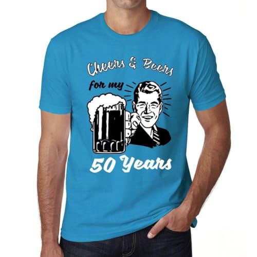 T-shirt 50 ans homme ample Aqua XL pour fêter son anniversaire sans complexe