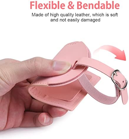 flintronic 2 Pcs Luggage Tags, Leather Baggage Labels, Suitcase ID Tag Set, Handbag Tag Labels Travel Accessories for Married Men Women Couples Wedding Travel Gift