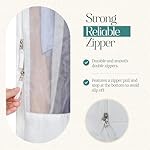 Premium 40” Short Cotton Garment Bag For Hanging Clothes And Storage | Wide 6” Gusset & 4 Cedar Blocks For Fresh Smell And Moth Protection | Best For Suits, Fur Coats, Leather Jackets, Sweaters. - Image 4