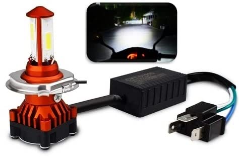 Image of OBEROI'S TRADERS High Brightness Front DC Power Headlight Bulb For All Bikes 3 Side H4 White LED Headlight, Fog Lamp Motorbike, Car LED (Pack of 1) (NISHTHI M3 MINI)