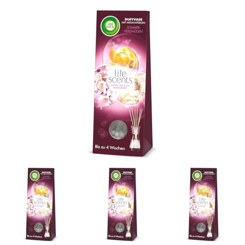 Air Wick Duftvase mit Aromaperlen – Duft: Sommervergnügen – 1 x 30 ml Raumduft mit Stäbchen (Packung mit 4)