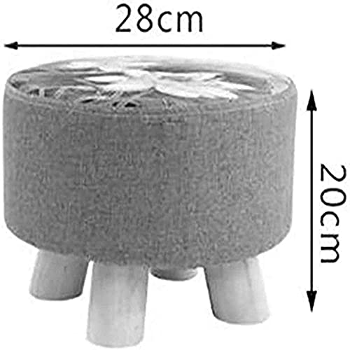Tabouret à langer les chaussures avec pouf rond déhoussable