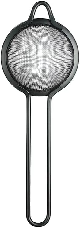 Miniatura 4 de Colador de cóctel de malla fina, acero inoxidable, mango largo, juego de 2 unidades (negro mate, juego de 2)