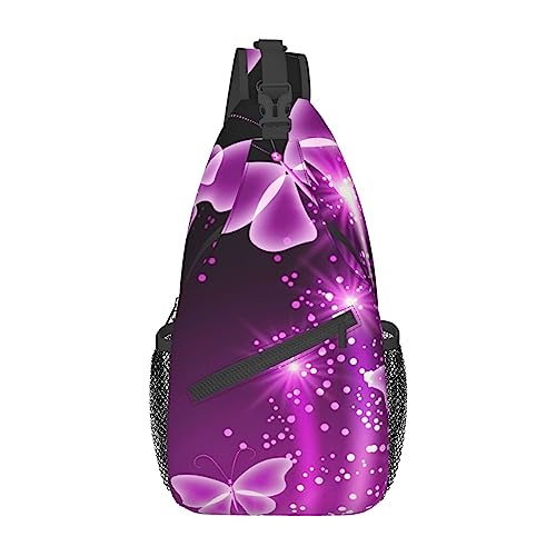 Sac de jour papillon violet unisexe noir léger pour soulager vos épaules