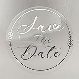 100 x Wedding Foil Sticker Foiled Clear Wedding Stickers in Silver Wedding Stickers For Envelopes Se