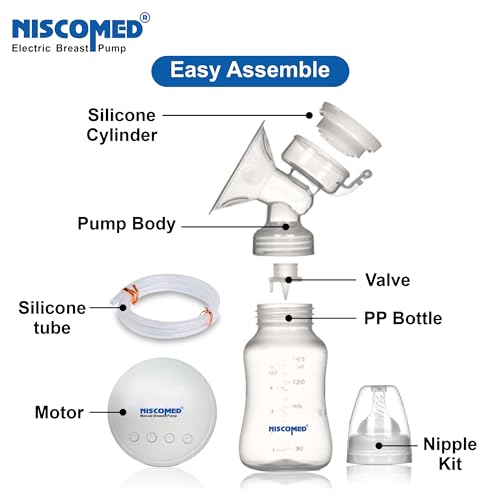 Image of NISCOMED Electric Breast Pump for Feeding Mothers - 3 Phase Pumping, Soft & Gentle, BPA Free, 1-Year Warranty, Efficient & Comfortable Breastfeeding