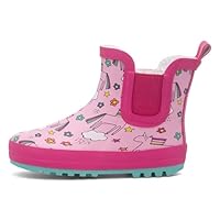 Shoe Zone - Girls Pink Warm Lined Ankle Welly