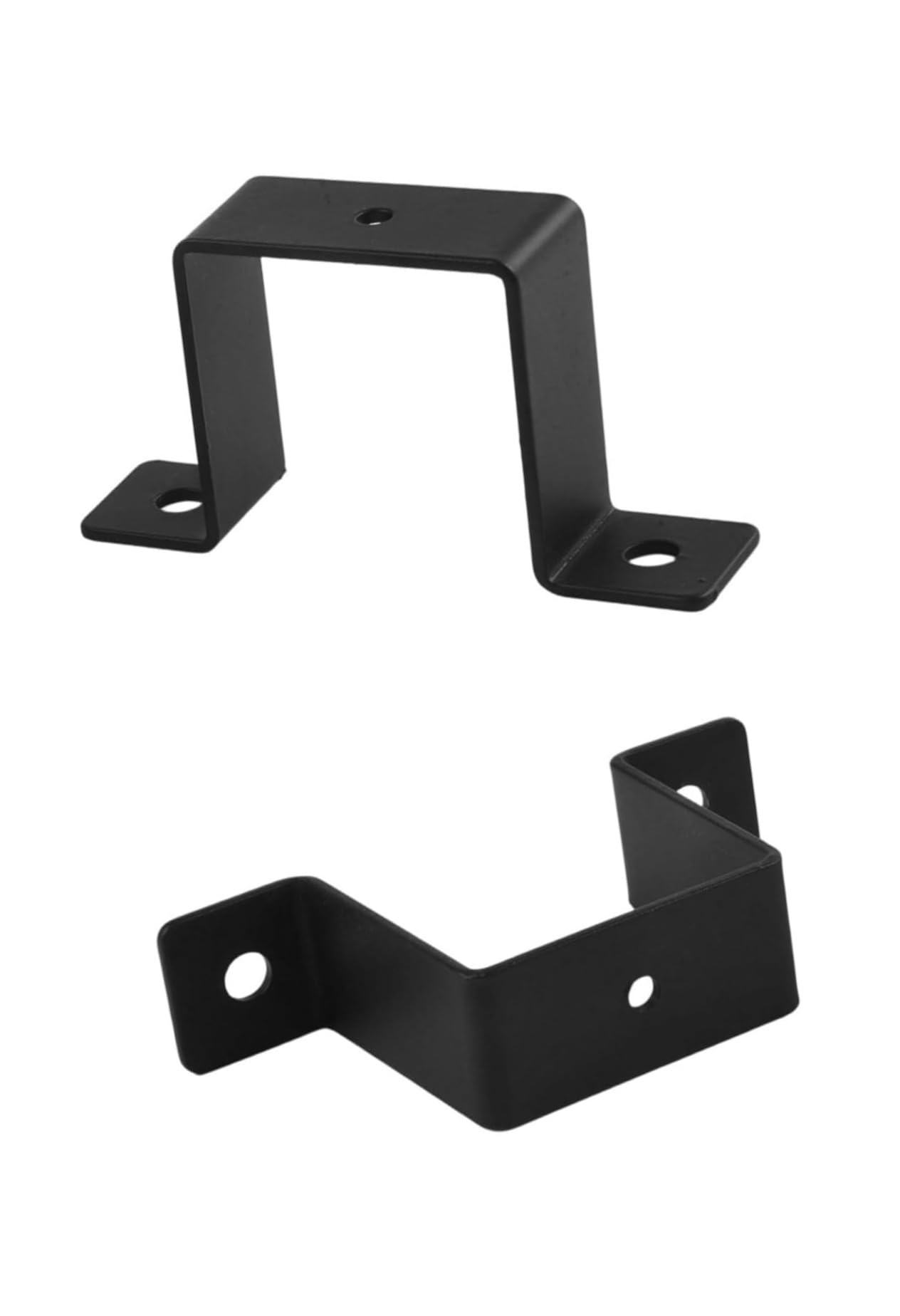 Square Pipe Clamp, U Shaped Connector Bracket Square Pipe Clamp Steel Black 1in 2in 2-4 Pack(2pcs 2in)