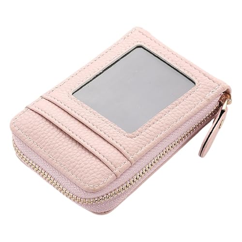 Cartera pequeña de piel sintética con cremallera y tarjetero para hombres y mujeres
