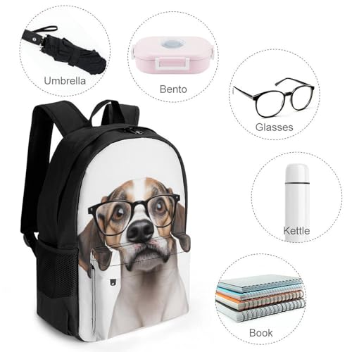 Large Capacity Weimaraner Cute Dog White Backpack, Women Men Portable Daypack for Hiking, Shopping, Fashion Comfy Shoulder Bag with Adjustable Strap4