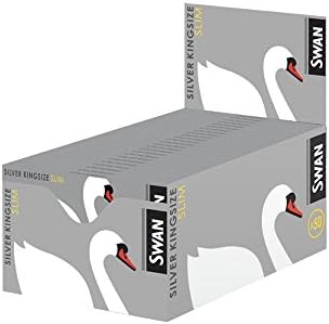 Swan King Size Slim Ultra Fine Silver Rizla Rolling Papers - Box of 50 Booklets