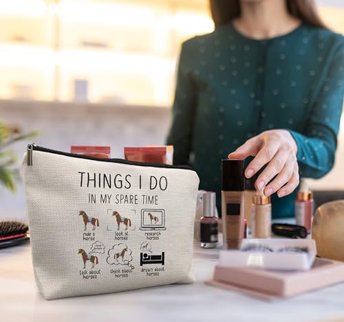 Horse Makeup Bag,Horse Stuff,Horse Gifts For Women,Cowgirl Gifts,Gifts For Horse Lovers,Animal Lovers Gifts For Women,Things I Do In My Spare Time Makeup Bag3