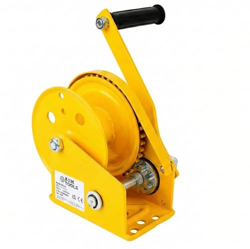 AIM Tools Handseilwinde 1200 lbs 545 kg Seilwinde Handwinde Manuelle Kurbelwinde mit automatischer Bremse, zum Ziehen und Heben von Autos, Booten und Lastwagen 325936