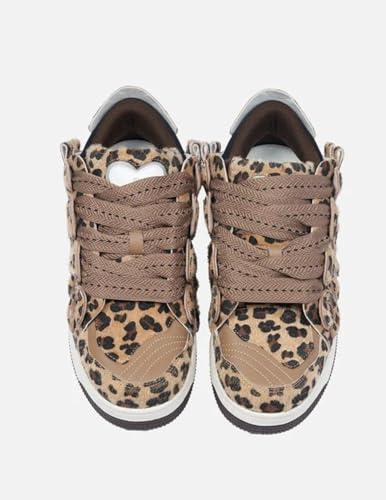 Aelfric Eden Sneakers Starry Climb Leopard Print Applique Skate Shoes Patchwork Lace-up Sneaker Casual Streetwear Shoes2