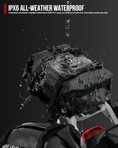 RIDEIRON Motorcycle Crash Bar Bag Waterproof 5L*2pcs Bumper Duffel Side Bags with Shoulder Strap Tail Bag Luggage Dry Tool Carry PVC Travel Hiking - Thumbnail 2