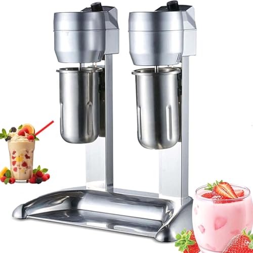 Máquina eléctrica comercial para batidos con vasos dobles de acero inoxidable, velocidad ajustable e interruptor de seguridad para tiendas de bebidas
