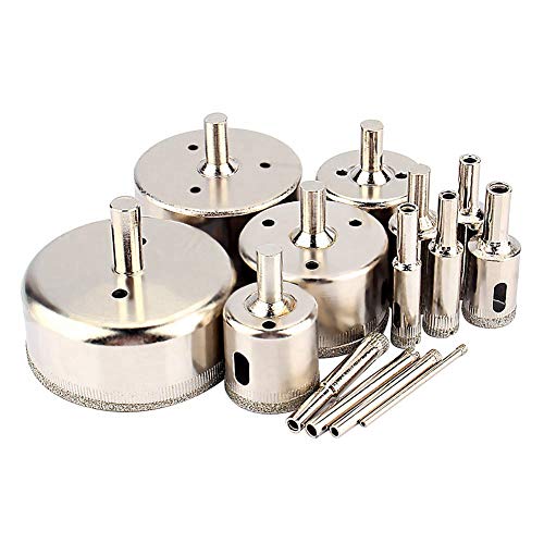 Set de brocas tipo sierra para vidrio y cerámica 14 piezas miniatura 5