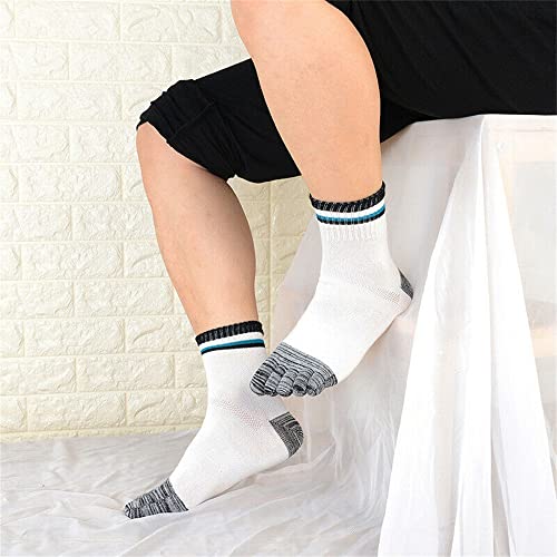 HBJWOV Casual Socks Comfortable 5 Pairs Harajuku Socks Men's Cotton Striped Crew Sock Boys Business3