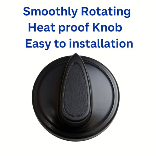 Image of Gas Stove Knobs Replacement (6 Pack) | Heat Resistant Push-On Control Knobs for Gas Stove, Cooktop & Oven | Easy Install Black