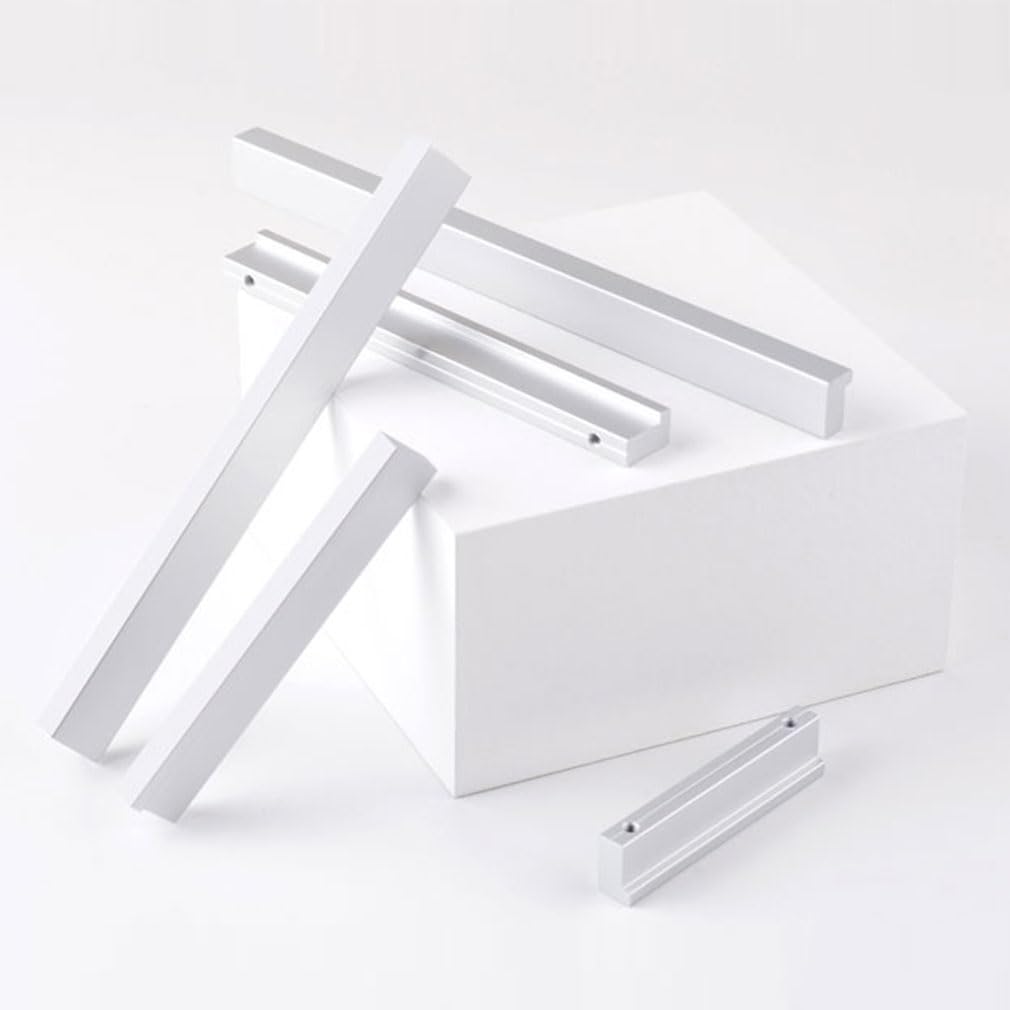 Tiradores de Cocina 2 Piezas Tiradores para Muebles Manijas para Gabinetes de Aleación de Aluminio Macizo, Manijas para Mesita de Noche Plateados, para Cajones Baño (Length 500mm)