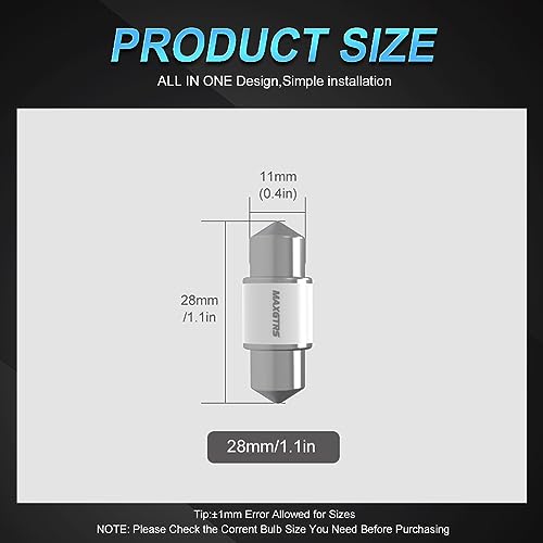 MAXGTRS 2X 28MM C5W C10W 5730 Lámpara LED para Coche miniatura 2