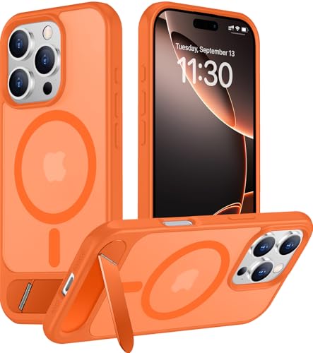 Image of Magnetic Compatible with iPhone 16 Pro Max Case, [Built-in Invisible Kickstand][Compatible with MagSafe][Military Grade Shockproof] Slim Translucent Matte Phone Case for iPhone 16 Pro Max 6.9 inch