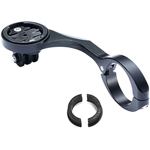 Dymoece Aluminium Alloy Out Front Bicycle Computer Combo Handlebar Mount for Garmin Edge 200 500 510 520 800 810 820 1000 1030 and Gopro Camera,Compatible Handlebar Sizes 31.8mm (Black) Cover