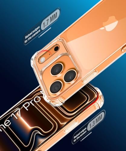 Image of WOW IMAGINE Clear Back Cover Case for iPhone 17 Pro Max | Shockproof Soft TPU Case | Cushioned Edges for Ultimate Protection Back Cover Case - Transparent