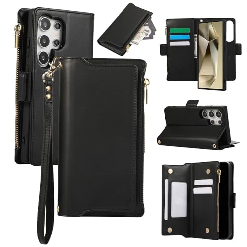 Étui pour Galaxy S24 Ultra noir idéal au bureau avec sa coque arrière magnétique et amovible
