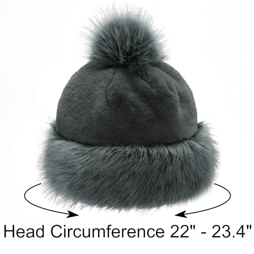 LA CARRIE Women's Faux Fur Hat Russian Cossack Pompom Cap for Winter Ski Snow4