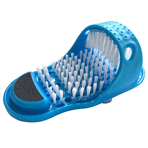 Kissbuty Magic Feet Cleaner Simple Foot Scrubber Feet Shower Spa Easy Feet Cleaning Brush Exfoliating Foot Massager Slipper for Unisex Adults, 1 Pc (Blue)