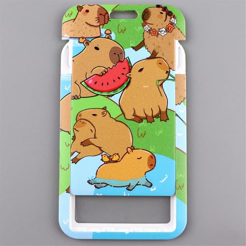 Capybaras Lanyards with Keyring Cartoon Animal Card Holder Beautiful Neck Strap Badge Card Holder for Students Girls3