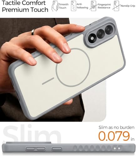 Image of VONZEE Matte Magnetic Case Compatible for OnePlus Nord 5 5G Wireless Charging Shockproof Anti-Scratch TPU PC Slim Fit Full Protection Phone Cover for OnePlus Nord 5 5G-Grey