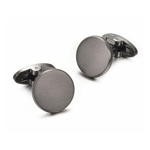 Mancuernillas plateadas cepilladas para hombre miniatura 3