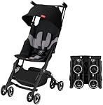 gb Pockit All-Terrain Stroller – Carry-On Compliant, Ultra Compact, Lightweight, Breathable Fabric, Travel-Friendly, Easy Fold, Fits in Overhead Bins, Comfortable for Babies, Velvet Black